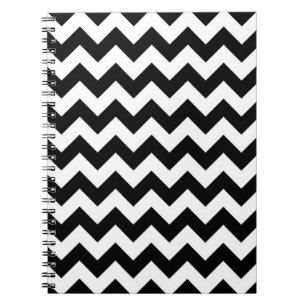 Black and White Zigzag Anteckningsbok