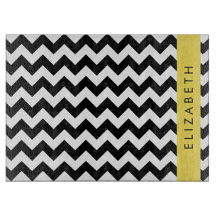 Black and White Zigzag, Chevron Mönster, ditt namn