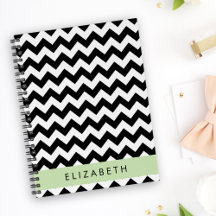 Black and White Zigzag, Chevron Mönster, ditt namn