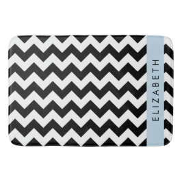 Black and White Zigzag, Chevron Mönster, ditt namn Badrumsmatta