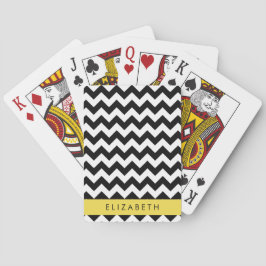 Black and White Zigzag, Chevron Mönster, ditt namn Casinokort