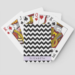 Black and White Zigzag, Chevron Mönster, ditt namn Casinokort