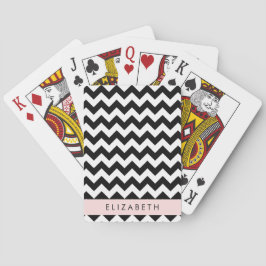 Black and White Zigzag, Chevron Mönster, ditt namn Casinokort