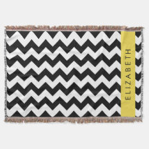 Black and White Zigzag, Chevron Mönster, ditt namn