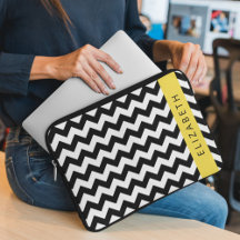 Black and White Zigzag, Chevron Mönster, ditt namn