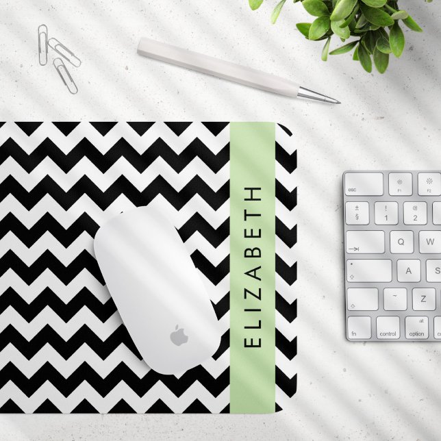 Black and White Zigzag, Chevron Mönster, ditt namn Musmatta (Skapare uppladdad)
