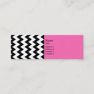 Black and White Zigzag Mini Visitkort