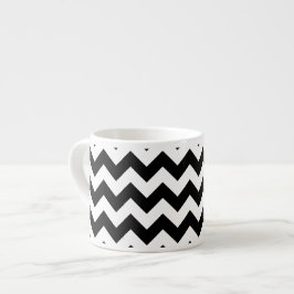 Black and White Zigzag Mönster, Chevron Mönster Espressomugg