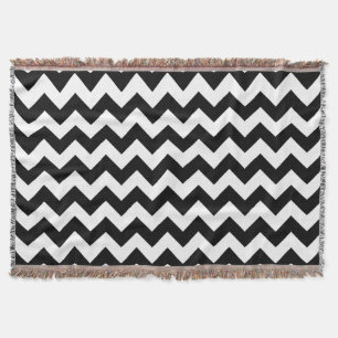 Black and White Zigzag Mönster, Chevron Mönster Filt