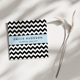 Black and White Zigzag Mönster, Chevron Mönster Fyrkantigt Visitkort