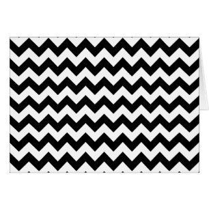 Black and White Zigzag Mönster, Chevron Mönster Hälsningskort