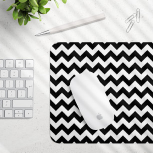 Black and White Zigzag Mönster, Chevron Mönster Musmatta