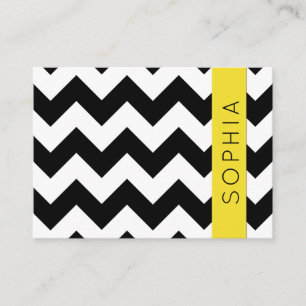 Black and White Zigzag Mönster, Chevron Mönster Visitkort
