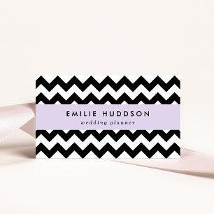 Black and White Zigzag Mönster, Chevron Mönster Visitkort