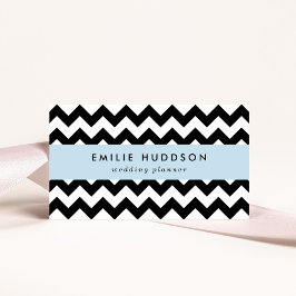 Black and White Zigzag Mönster, Chevron Mönster Visitkort