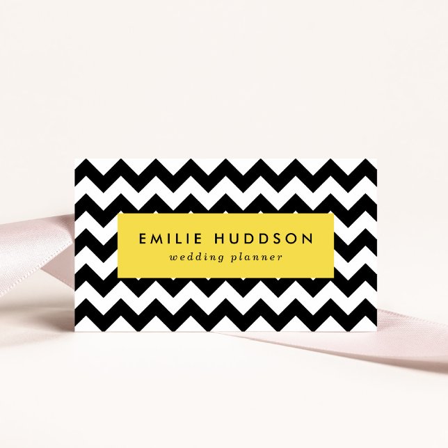 Black and White Zigzag Mönster, Chevron Mönster Visitkort (Skapare uppladdad)
