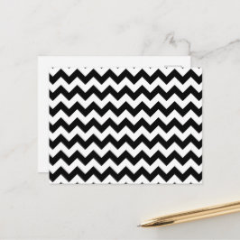 Black and White Zigzag Mönster, Chevron Mönster Vykort