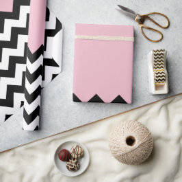 Black and White Zigzag Mönster, Chevron, Rosa Presentpapper