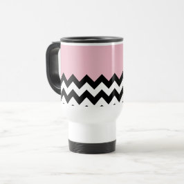 Black and White Zigzag Mönster, Chevron, Rosa Resemugg