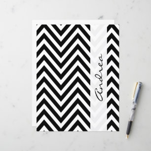 Black and White Zigzag Mönster, ditt namn