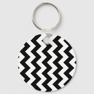 Black and White Zigzag Nyckelring