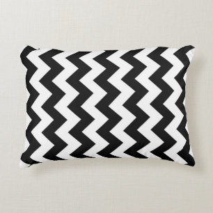 Black and White Zigzag Prydnadskudde
