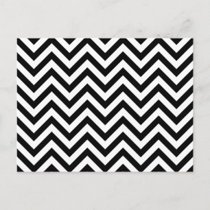 Black and White Zigzag Rand Chevron Mönster Vykort