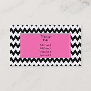 Black and White Zigzag Visitkort