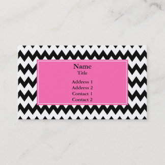 Black and White Zigzag Visitkort