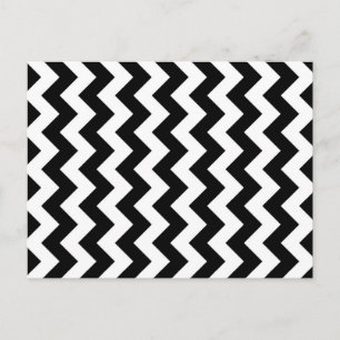 Black and White Zigzag Vykort