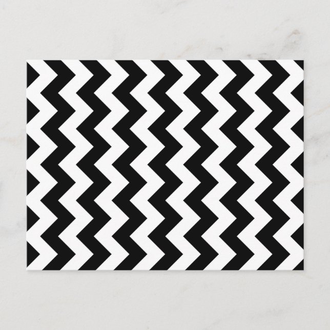 Black and White Zigzag Vykort (Framsida)