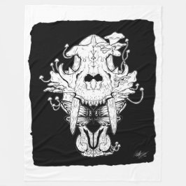 Black and whiteTiger skalle och mth Fleece Blanket