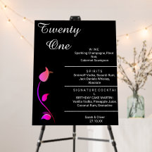 Black and Withe Rosa Tulip 21:a födelsedagen Party