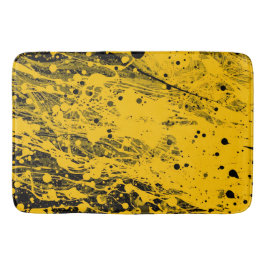 Black and Yellow Paint Splashes Badrumsmatta