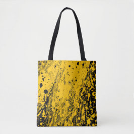 Black and Yellow Paint Splashes Tygkasse