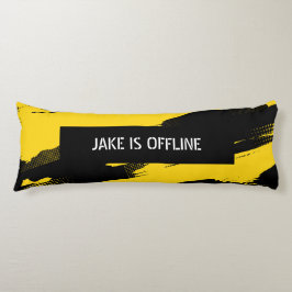 Black and Yellow, White Text, Offline Kroppskudde