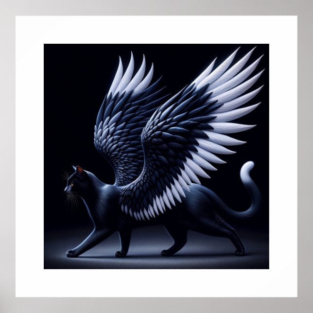 Black Angel Cat Cinematic Shot Poster (Framsidan)