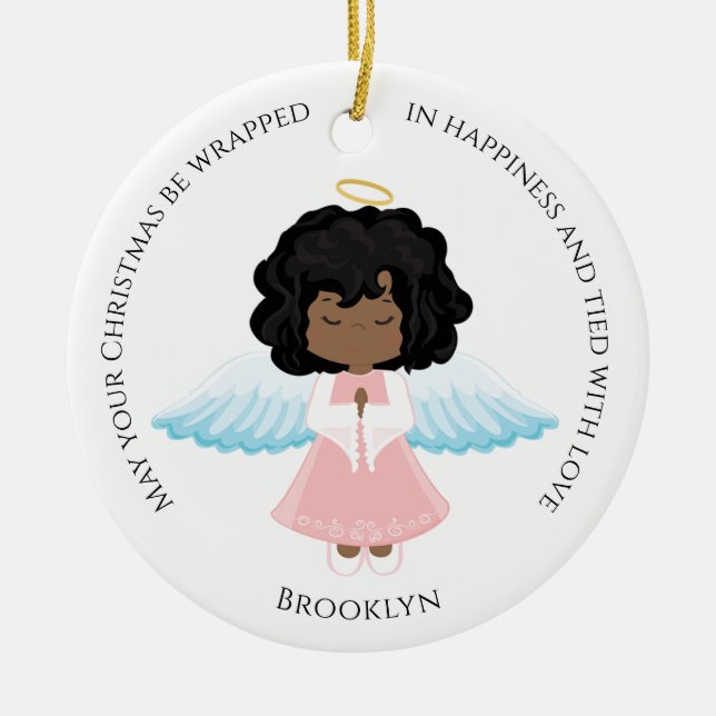 Black Angel Ceramic Ornament (Framsidan)