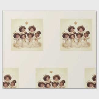 Black Angel Christmas Choir Wrapping Paper 1 Presentpapper