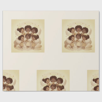 Black Angel Christmas Choir Wrapping Paper 2 Presentpapper