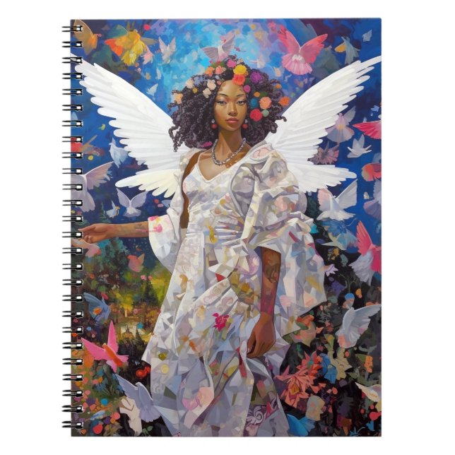 Black Angel Fantasy Art Anteckningsbok (Framsidan)