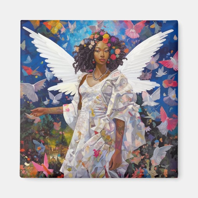Black Angel Fantasy Art Magnet (Framsidan)