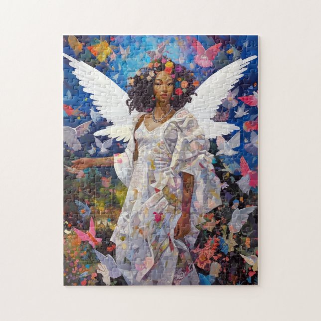 Black Angel Fantasy Art Pussel (Vertikal)