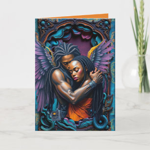 Black Angel med Lila Vingar Anteckningskort