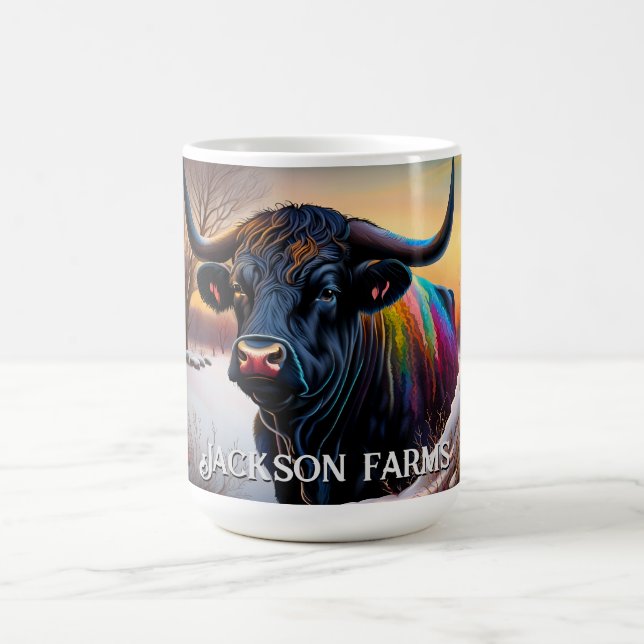 Black Angus Bull Winter Kaffemugg (Center)