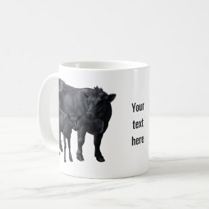Black Angus Cow & Cute Calf Kaffemugg