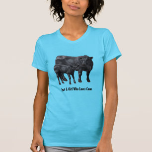 Black Angus Cow & Cute Calf T Shirt