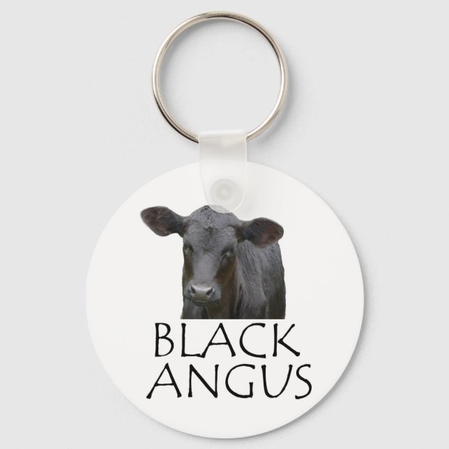 Black Angus Cow Nyckelring (Framsida)