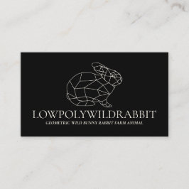 Black Animal Lowpoly Bunny Rabbit Visitkort