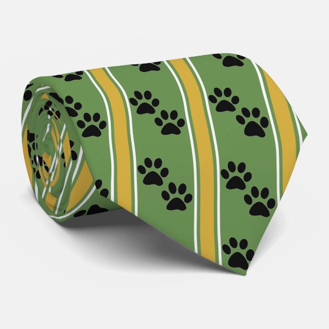 Black Animal Tass avtryck Team Sports Necktie Slips (Rullad)